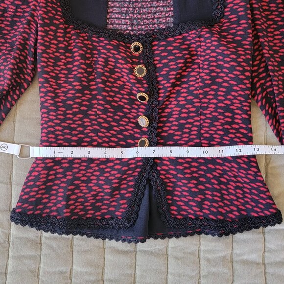 Reformation Nikky Top Blouse - French Kiss Red Black Size 2 - Picture 10 of 12